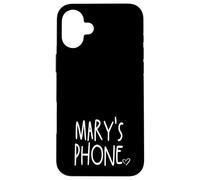 Mary's Phone Mary Personalized Name White Black Case for iPhone 16 Plus