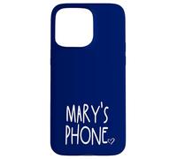 Mary's Phone Mary Personalized Name White Blue Case for iPhone 15 Pro Max