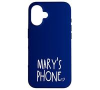 Mary's Phone Mary Personalized Name White Blue Case for iPhone 16