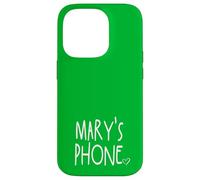 Mary's Phone Mary Personalized Name White Green Case for iPhone 14 Pro