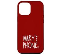 Mary's Phone Mary Personalized Name White Maroon Red Case for iPhone 12 Pro Max