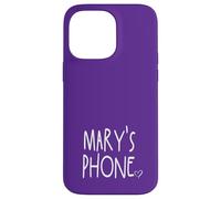 Mary's Phone Mary Personalized Name White Purple Case for iPhone 14 Pro Max