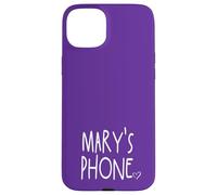 Mary's Phone Mary Personalized Name White Purple Case for iPhone 15 Plus