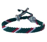 Mary's Terrace Rugby Ropes Bracelet. Handmade to order. All Kit Colours available. (LEICESTER TIGERS WITH ROSE)