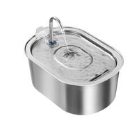 MarysDe@lz Cat Water Fountain Stainless Steel, 108oz/3.2L Water Fountain for Cats Inside, Pet Water Fountain with Water Level Window Dog Water Dispenser, Faucet Shape, Quiet Pump, for Dogs and Cats