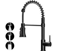 MarysDe@lz Kitchen Sink Tap Black 360°Swivel, Pull Down Kitchen Mixer Tap, Modern Cold and Hot Kitchen Taps, Commercial Single Handle Mixer Tap, Kitchen Faucet with 2 Spray Modes