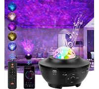 MarysDe@lz Projector Galaxy Light Projector Ocean Wave LED Night Light Lamp with Remote Control Colors Changing Music Bluetooth Speaker Timer for Baby