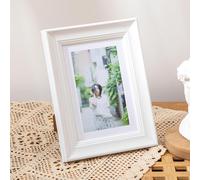 marysgift 7X5 Photo Frames Personalised Vintage Picture Frame with Mount Free Standing Ideal for Family Baby Friends Wedding Memories 5x7 Photo Frames - White01 (5 * 7")