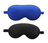 marysgift Eye Mask for Sleeping Pack of 2 Silk Sleep Mask for Night Travel Nap with Adjustable Strap Eye Cover Blindfold for Women Men - YZ0001