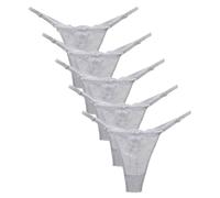 marysgift G String Thongs for Women T Back Gstring Underwear Seamless Panties Low Cut Comfortable Tangas Strings Thongs5 Pack Set 3414 White M UK 6 8