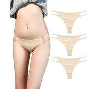marysgift G String Thongs for Women Underwear - 3 Pack Seamless Hipster No Show Panties Invisibles Briefs Soft Stretch Bikini Pants UK 8 10 L Ivory