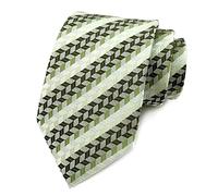 marysgift Green Tie Plaid Man Neck Tie Stripe Check Silk Business Party Wedding Ties for Men (LUD27 Green Stripe, 122)