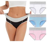 marysgift Ladies Full Briefs Multipack Underwear - Women's Cotton Knickers Stretch Mid Rise Panties Multicolor XXXL UK 12 14 E05