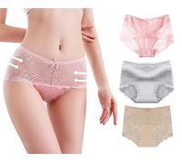 marysgift Ladies Full Briefs Womens Panties Cotton Mid Rise Full Coverage Lace Soft Ladies Knicker Underwear (AP2,XL UK 12 14)