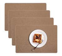 marysgift Placemats Set of 4 PU Leather Table Mats Wipeable PVC Placemat Heat Resistant Waterproof No-Slip Place Mats for Dining Table Kitchen Parties, Brown 19