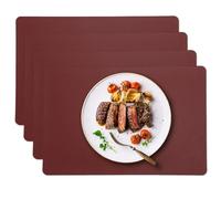 marysgift Red Placemats Set of 4 with Non Slip Kitchen Heat Resistant Washable and Wipeaable Table Place Mats Set for Hotel Wedding Party 30 x 45 cm, Burgundy