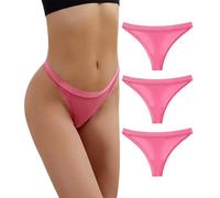 marysgift Sexy French Knickers Stretchy Thongs for Women Low Waist Panties Lace Underwear Plus Size Bikini Hipster Soft Cotton Breifs (B5107,Rose,XXL UK 14 16)