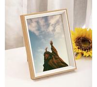 marysgift Square Picture Frames Vintage Freestanding Wooden Photo Frame Wedding Family Christmas Gifts (Wood + White - 1102,8")