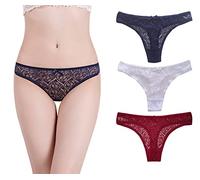 marysgift Thongs for Women Brazilian Knickers for Women Lace Thong Low Rise Bniki Panties Underwear Ladies G-String 3 Pack (UK, Numeric, 12, 14, Regular, Regular, S04)