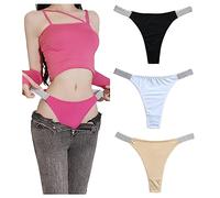 marysgift Thongs for Women G String for Girls Cotton Panties Low Rise Soft T-back Underwear (AZ1,M UK 6 8)