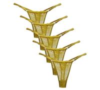 marysgift Thongs for Women Seamless Lace Knickers No Show Ladies Knickers UnderwearLady Breathable Thong No VPL Comfortable Panties Soft Laser Cut Undie Tanga,5-Pack 3413 Green M UK 6 8