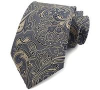 marysgift Ties for Men Floral Men's Fashion Grey Neck Tie Silk Tie Set for Necktie for Wedding Formal Mens 018