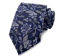 marysgift Ties for Men Mens Tie Navy Blue Necktie for Wedding Party Business Formal Floral Silk Neck Ties - Multi-8