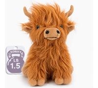 Marysun Microwaveable Brown Highland Cow Weighted Soft Toy, 25 cm, 680 g | Microwave for 30~60 seconds per session for cosy warmth and period comfort; a gift for girls, women, kids and older adults.