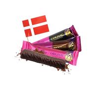 Marzipan Chocolate Bundle Includes: 3x Anton Berg Marzipan Chocolate Bars │ Original, Cognac & Nougat │ 1x each (40g) │ and Danish Small Flag by Donny & Dev