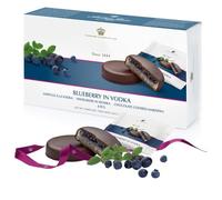 Marzipan Liqueur Chocolates Gift Box - Blueberry in Vodka Dark Chocolate Covered Marzipan 220g Chocolate Gift with Topline Card for Stocking Fillers, Secret Santa Gifts for Women, Birthday Gifts