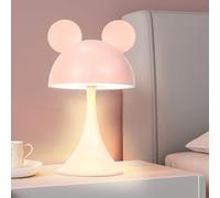 MARZIUS Dimmable Touch LED Reading Mouse Shape Desk Lamp Night Light,Cute Bunny Bedside Lamp,8 Levels Brightness (Pink)