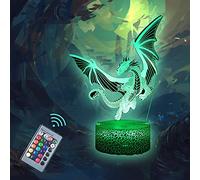 MARZIUS Dragon 3D Illusion LED Table Decor Lamp Night Light with Greeting Card, 16 Colors Change, Remote Control Bedroom Decorations Gifts for Fathers Day,Dad,Mothers,Girls,Men,Women,Kids,Boys,Teens