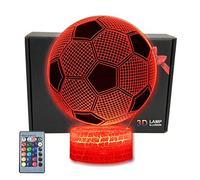 MARZIUS Football 3D Illusion LED Table Lamp Bedroom Night Light with Lighted Base,16 Colors Change,Soccer Ball Gifts for World Cup Fans,Men, Boys, Teens, Kids