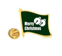 mas Bells Pair Golden Metal Flag Lapel Pin Badge