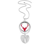 mas Elk Avatar Red Festival Pendant Angel Wings Rotating Necklace Jewelry