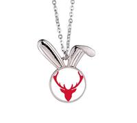 mas Elk Avatar Red Festival Rabbit Necklace Pendant Bunny Animal Jewelry Gift