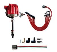 MAS Performance HEI Distributor with Red Cap and Wiring Kit including 65K Coil Compatible with Chevy 305-454 Chevrolet C10 GMC SBC BBC 350-400 4.3L 5.0L 5.7L 6.6L 7.4L