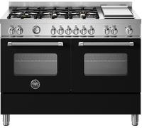 Bertazzoni Master Deluxe Series MAS126G2ENET Dual Fuel Range Cooker - Matte Black - A/A Rated, Black