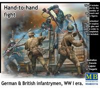 Masterbox 1:35 Scale Hand to Hand Fight/German and British Infantrymen/WWI Construction Kit (Grey)
