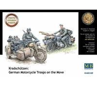 Masterbox 1:35 Scale Kradschutzen German Motorcycle Troops on The Move, 13 x 13 x 38 millimetres