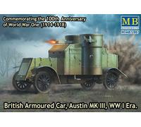 Masterbox 1:72 Scale British Armoured Car Austin MK III WW I Era Construction Kit (Grey)