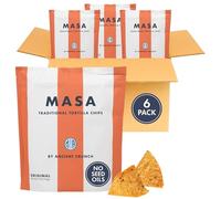 Masa Chips - Tortilla Chips Snack Pack - Seed Oil Free, Naturally Grown Corn Chips - Low Carb Snacks - Made with Grass Food Tallow and Sea Salt Tortilla Chips, 6 Pack of 5 Oz Each