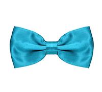 MASADA bow tie azur - men's accessory in shiny-look, continuously adjustable, handmade with hook closure - 12 x 6 cm