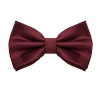 MASADA bow tie bordeaux - men's accessory in silk-look, continuously adjustable, handmade with hook closure - 12 x 6 cm