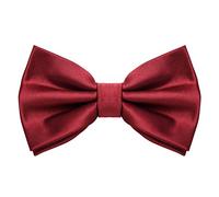 MASADA bow tie carmin-red - men's accessory in silk-look, continuously adjustable, handmade with hook closure - 12 x 6 cm