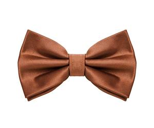 MASADA bow tie copper-brown - men's accessory in silk-look, continuously adjustable, handmade with hook closure - 12 x 6 cm