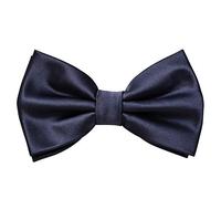 MASADA bow tie dark-blue navy - men's accessory in silk-look, continuously adjustable, handmade with hook closure - 12 x 6 cm