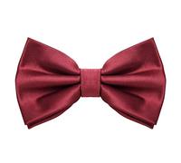 MASADA bow tie dark-red - men's accessory in silk-look, continuously adjustable, handmade with hook closure - 12 x 6 cm