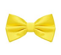 MASADA bow tie lemon-yellow - men's accessory in silk-look, continuously adjustable, handmade with hook closure - 12 x 6 cm