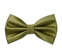 MASADA bow tie olive - men's accessory in silk-look, continuously adjustable, handmade with hook closure - 12 x 6 cm